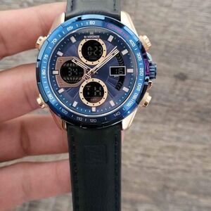 Naviforce Dual Display Watch in Leather‎ For Men